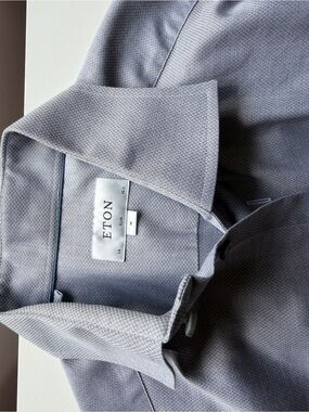 Eton Light Gray Micro-Pattern Slim Fit Dress Shirt 15 1/2